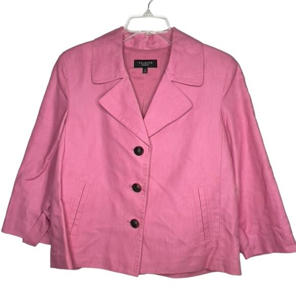 Talbots Linen Blend Pink Blazer - Picture 1 of 6